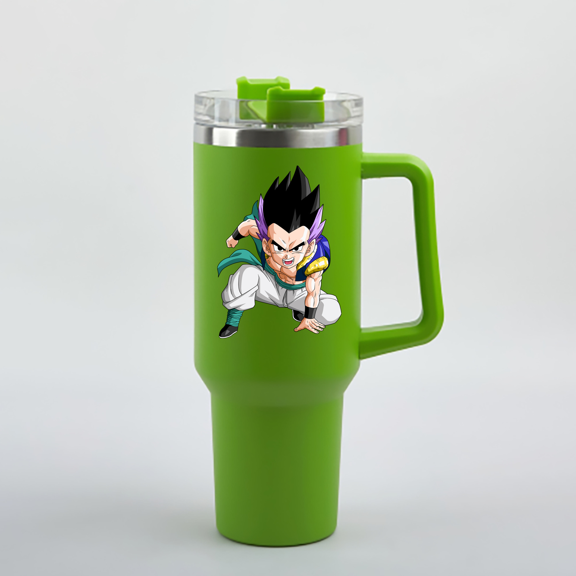 （画像用） ドラゴンボール 孫 悟飯（そんごはん）DRAGON BALL Son Gohan 1200mL車用タンブラー - クリスタルステッカー（プラスチックストロー付き）